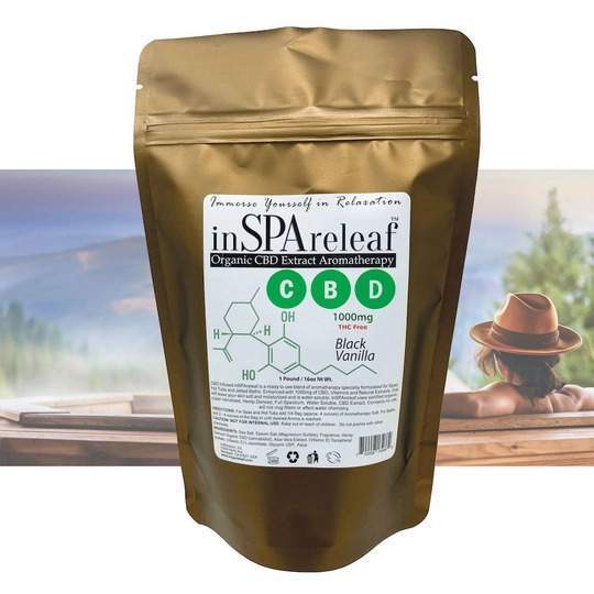 inSPAreleaf Organic CBD Extract Aromatherapy 16oz Spa Crystals Black Vanilla